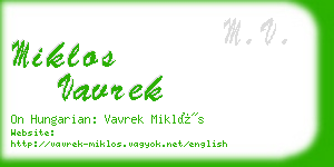 miklos vavrek business card